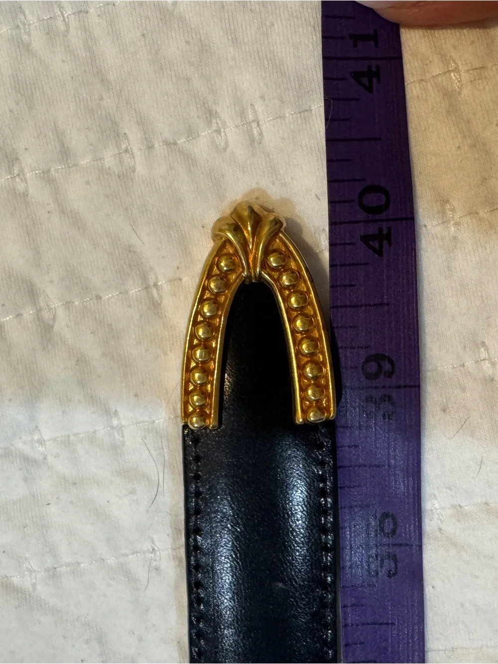 Brighton Black Leather Belt with Gold Fleur-de-Lis & Coin Charm| Vintage 1996|